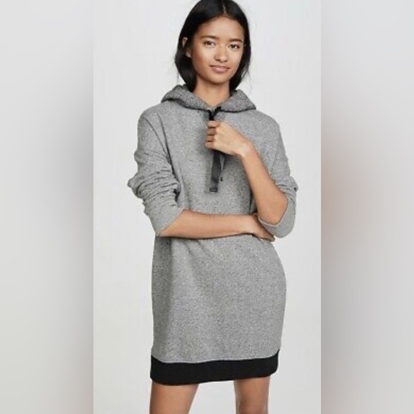 ATM French Terry Grey Long Sleeve Hooded Sweatshirt Dress Size Medium - Picture 1 of 13